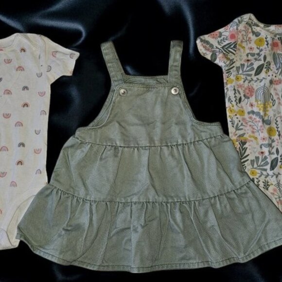 CARTERS Mix and Match Denim Jumper and Bodysuits Girls 18 months - Picture 7 of 7